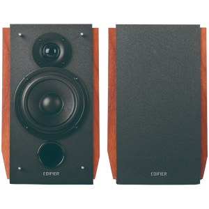Edifier R1700BTs .0 Bookshelf Speakers, BT V5.1, RCA, 0.75-inch Tweeters, 4-inch Drivers, Sub-Out, 66W (RMS), Control Knobs and Remote Control, Brown