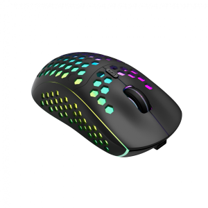Canyon 7keys Gaming 2.4G wireless mouse, KA8 sensor, DPI up to 1600, rubber coating on panel, Huano 1million switch, 45cm PVC cable, ABS material. 400mAh battery, size: 125.8*63.7*41mm, weight: 95g, Black