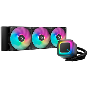DeepCool LE360 V2, 360mm CPU Liquid Cooler, 3x120mm PWM ARGB Fans, ARGB block, Black, LGA1851/1700/1200/1151/1150/1155, AMD AM5/AM4, R-LE360-BKAMMC-G-2