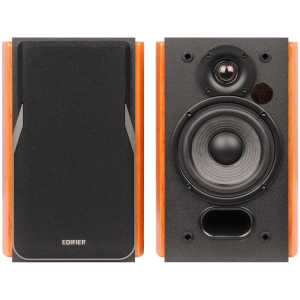 Edifier R1380DB 2.0 Bookshelf Speakers, BT V5.1, Optical, Coaxial, RCA, 1-inch Tweeters, 4-inch Drivers, 42W (RMS), Control Knobs and Remote Control, Brown