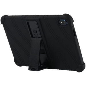 Tablet case for Prestigio Solutions Virtuoso PSTA101, soft rubber with extra protection on the corners, with kickstand. Color black.