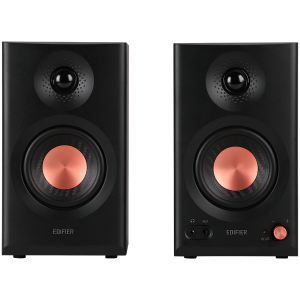 Edifier MR3 Active Studio Monitors, BT V5.4, RCA, AUX, 1-inch Tweeters, 3.5-inch Drivers, 36W (RMS), Tone Control Dials, Black