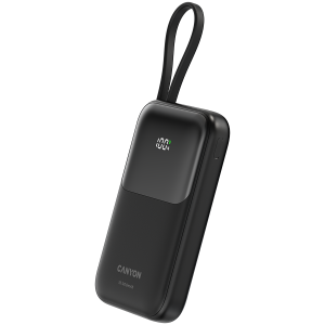 CANYON power bank OnPower 101 built-in cable 10000 mAh PD22.5W Black