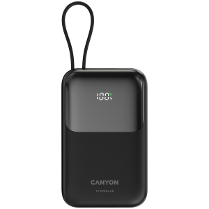 CANYON power bank OnPower 101 built-in cable 10000 mAh PD22.5W Black