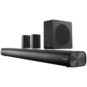 F&D HT-500DA 5.1 Wireless Soundbar, Atmos/Dolby, 190W (bar: 20W*4, Surround:15W*2: SW:80W), BT/AUX/HDMI(ARC)/USB/Optical/Coaxial, Touch buttons, black