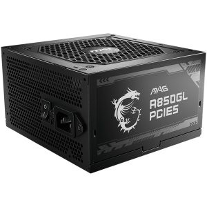 MSI MAG A850GL PCIE5, 850W, 80 Plus Gold, 120mm Fluid Dynamic Bearing Fan, Protections: OCP/OVP/OPP/OTP/SCP, Dimensions: 150mmx140mmx86mm, 7Y Warranty