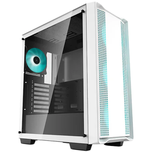 DeepCool CC560 WH V2, Mid Tower, Mini-ITX/Micro-ATX/ATX, 1xUSB3.0, 1xUSB2.0, 1xAudio, 4x120mm Pre-Installed LED Fans, Tempered Glass, Mesh Panel, White