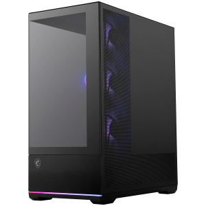 MSI MAG PANO 110R PZ, Mid-Tower, ATX/M-ATX/ITX, 2x USB 3.2, 1x USB Type-C 20Gbs, 1x Audio/Mic, LED Button, ARGB Hub, 4x 120mm ARGB Fans, ARGB Fan Hub, Mesh Panel, Tempered Glass, Black