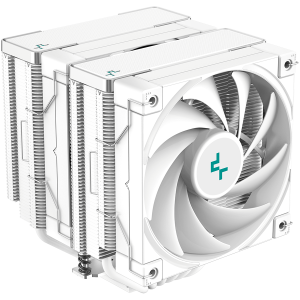 DeepCool AK620 WH, CPU Air Cooler, 2x120mm PWM FDB Fan, TDP 260W, 6 Heatpipes, White, LGA2066/2011-v3/2011/1700/1200/115x, AMD AM5/AM4, 129x138x160 mm(LxWxH), 3Y, R-AK620-WHNNMT-G-1