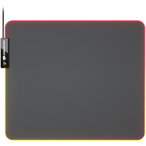 COUGAR Neon, RGB Gaming Mouse Pad, HD Texture Design, Stitched Lighting Border + 4mm Thickness, Wave-Shaped Anti-Slip Rubber Base, Cloth / Nature Rubber, 350 x 300 x 4 mm