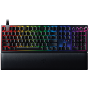 Razer Huntsman V2 Analog (Analog Switch), Optical Gaming Keyboard, US Layout, Doubleshot PBT Keycaps, Sound Dampening Foam, Razer Chroma™ RGB, Up to 8000Hz polling rate, Aluminum matte top plate