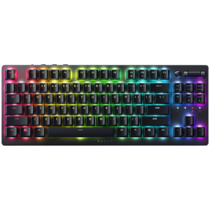 Razer DeathStalker V2 Gaming Keyboard, Red Switch, US Layout, Low-Profile Optical Switches (Linear), Ultra-Slim Casing with Durable Aluminum Top Plate, Laser-Etched Keycaps with Razer HyperGuard Coating, Wired - Detachable braided fiber Type-C cable