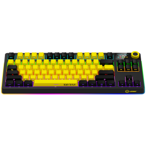 LORGAR KBP70TKLW, Wireless TKL Mechanical Gaming Keyboard Pro, Black/yellow, EN layout