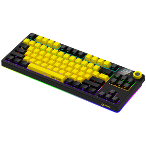 LORGAR KBP70TKLW, Wireless TKL Mechanical Gaming Keyboard Pro, Black/yellow, EN layout