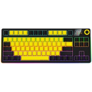 LORGAR KBP70TKLW, Wireless TKL Mechanical Gaming Keyboard Pro, Black/yellow, EN layout