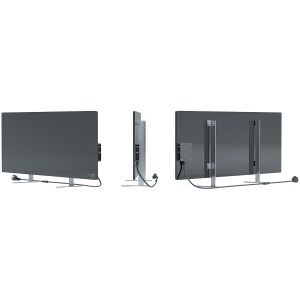 AENO Premium Eco Smart Heater, 700W, Tempered glass, Infrared+convection heating type, LED display, Plug type: Europe (E/F type), GREY