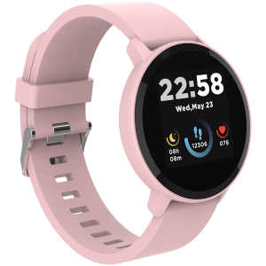 CANYON Lollypop SW-63, Smart watch, 1.3inches IPS full touch screen, Round watch, IP68 waterproof, multi-sport mode, BT5.0, compatibility with iOS and android, Pink, Host: 25.2*42.5*10.7mm, Strap: 20*250mm, 45g
