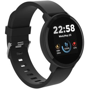 CANYON Lollypop SW-63, Smart watch, 1.3inches IPS full touch screen, Round watch, IP68 waterproof, multi-sport mode, BT5.0, compatibility with iOS and android, black, Host: 25.2*42.5*10.7mm, Strap: 20*250mm, 45g