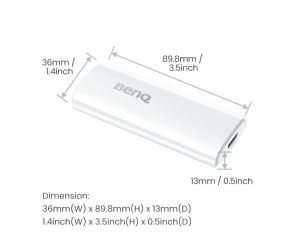 Аксесоар BENQ QS02, Certified Android TV Dongle, ANDROID TV DOGNLE PRJ QS02, It works with HDMI-certified TVs and displays, Multi-platform wireless casting for Android, iPhone, iPad, Mac, Windows computer, or Chromebook