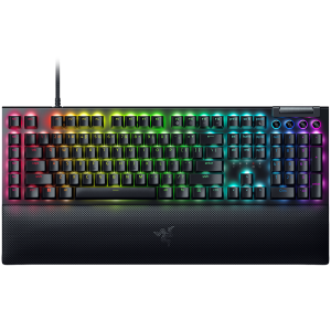 Razer BlackWidow V4 Mechanical Gaming Keyboard, US Layout, Green Switch, Razer Chroma™ RGB, 6 Macro Keys, Lubricated Stabilizers, Media Keys, Magnetic Wrist Rest, Up to 8000 Hz Polling Rate, Detachable Type C Cable