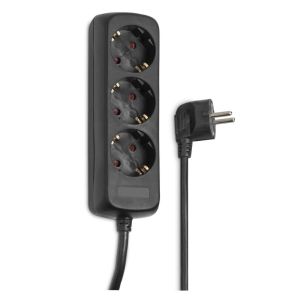 Hama 3-Way Power Strip, with Incr. Touch Protect., 1.4 m, black