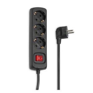 Hama Power Strip, 3-Way, with Switch, 1.4 m, black