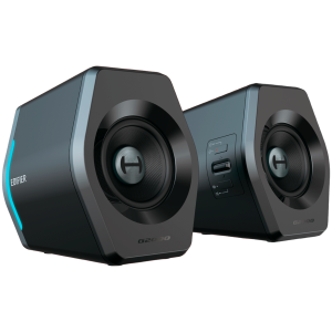 Edifier G2000 2.0 Audio System, BT V5.1, USB, AUX, 2.75-inch Drivers, RGB Lighting, 16W (RMS), Black