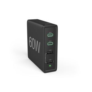 Hama 4-Port Charging Stn, Fast Charger, 2x USB-C, 2x USB-A, PD, 60 W, blk