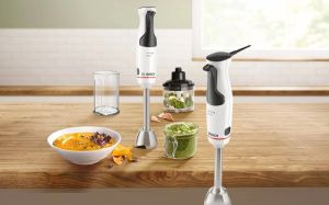Пасатор Bosch MSM4W220, SER4, Blender, ErgoMaster, 600 W, Dynamic Speed Control, QuattroBlade System, Included Blender, Chopper & Measuring cup, White