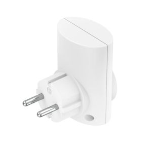 Hama Socket Adapter, Earthed Contact, Overvoltage Protection, Mains Voltage, white