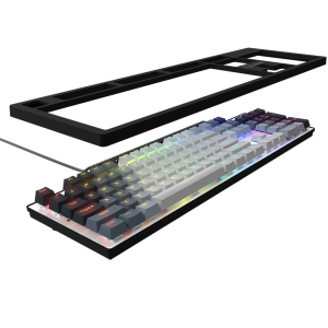 LORGAR Azar 514, Wired mechanical gaming keyboard, RGB backlight, 1680000 colour variations, 18 modes, keys number: 104, 50M clicks, linear dream switches, spring cable up to 3.4m, ABS plastic+metal, magnetic cover, 450*136*39mm, 1.17kg, white, EN layout