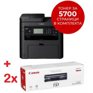 Лазерно многофункционално устройство Canon i-SENSYS MF237w Printer/Scanner/Copier/Fax + 2x Canon CRG-737