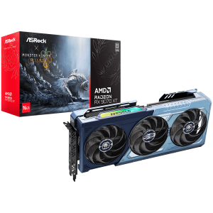 ASROCK Video Card AMD Radeon RX 9070 XT Monster Hunter 16GB GDDR6 256-bit, 1x HDMI 2.1b, 3x DP 2.1a, 2x 8-pin PWR connector, PCIe 5.0 x16, recommended PSU 800W, 298 x 131 x 58 mm, 2.9-slot, 90-GA6FZZ-00UANZ