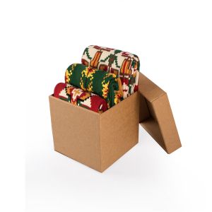 Кутия с 3 чифта Памучни чорапи Традиции - Цветен