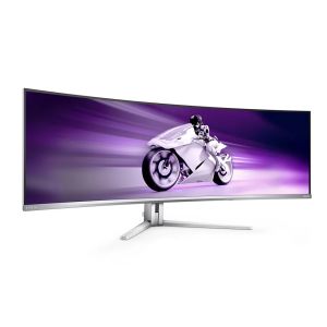 Монитор Philips Evnia 49M2C8900, 48.8" Curved 1800R QD-OLED, 5120x1440@240Hz, 0.03 GtG, Brightness 1000, 1000000:1, DCR 80M:1, Adaptive Sync, FlickerFree, Low Blue Mode, 7.5Wx4+DTS, Tilt, Height Adjust, Swivel, 2xHDMI, DP, USB hub