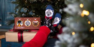 Кутия с 3 чифта Бамбукови чорапи Полярна Коледа