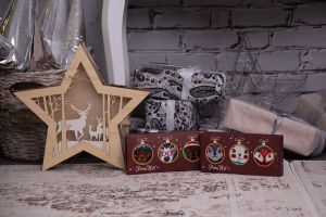 Кутия с 3 чифта Коледни Бамбукови чорапи - Мишка, Заек, Лисица