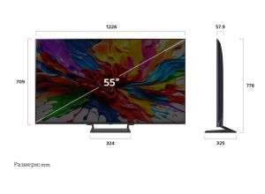 Телевизор LG 55QNED93A6A, 55" 4K HDR Smart QNED TV MiniLED, 3840x2160, 120Hz Native (VRR 165Hz), DVB-T2/C/S2, AI Alpha 8, HDR 10 PRO, webOS 24, ThinQ AI, WiFi, FreeSync Compatible, VRR, AI Upscaling, Google Cast, Virtual 9.1.2 Up-mix, Bluetooth, Hdmi, Mul