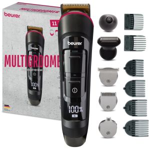 Машинка за подстригване Beurer MN9X body groomer, 11 attachments with 16 cutting lengths for trimming and shaving on the entire body, Waterproof (IPX7),  Quick-charge function, LED display, Incl. practical hard case