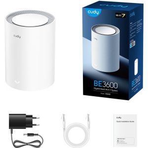 Безжична MESH система рутер Cudy M3600-1-pack BE3600 WiFi 7 система за цял дом