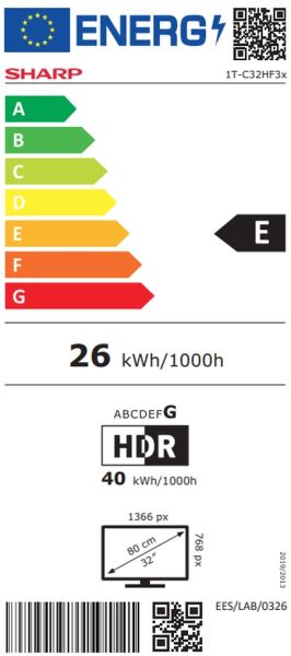 Телевизор Sharp 32HF3265E, 32" QLED Google TV, HD 1366x768 Frameless, 1 000 000:1, DVB-T/T2/C/S/S2, HDR10, Speaker 2x8W, Dolby Digital, Google Cast, 3xHDMI (ARC/CEC), CI+, 3.5mm Headphone jack / line-out, RJ 45, 2xUSB, Wi-Fi, Bluetooth, Mini Composite, E,