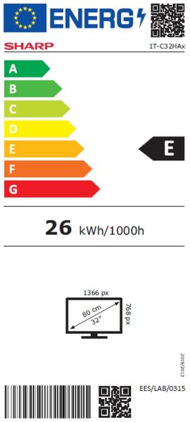 Телевизор Sharp 32HA1205E, 32" LED HD 1366x768 HD Frameless, 100 000:1, DVB-T/T2/C/S/S2, Active Motion 100, Speaker 2x8W, Dolby Digital, CI+, 3xHDMI (ARC/CEC), 2xUSB, LAN, Video/Audio input (3 x RCA), Hotel Mode, E, 2 pole Stand