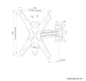 Стойка Neomounts LEVEL-850 Wall Mount (full motion, 2 pivots, VESA 400x400)