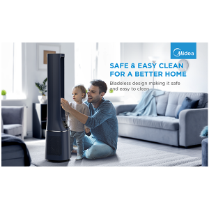 Bladeless Fan & air purifier, Smart WiFi, digital with IOT and remote, H13 HEPA filter, 10 speeds, wide oscillation, ION mode, up to 48 m2, timer, INTELLIGENT WIND, sleep mode, Led display