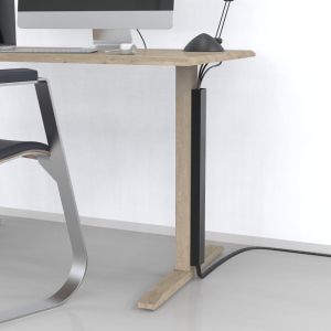 HAMA Магнитен кабелен канал, 55 см, за монтаж на крака на маса, черен