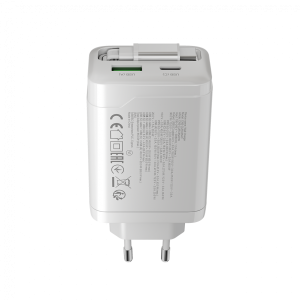 CANYON charger OnCharge 65RC Build-In Cable USB-C 65W 1xPD 1xQC EU White