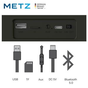 METZ Блутут колона Sound 2 Mini /soundbar/, 10W, LED,FM радио, SD слот