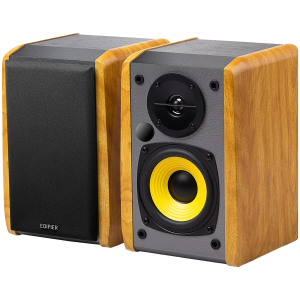 Edifier R1010BT Bookshelf Speakers, Bluetooth V5.1, Dual RCA Inputs, 4-inch  Mid-Bass Drivers 0.5-inch Tweeters, 24 W RMS, Brown