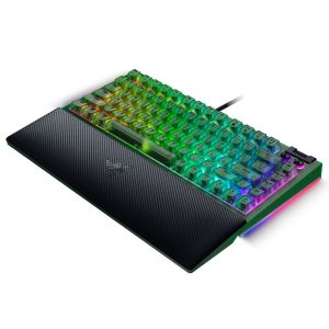 Razer BlackWidow V4 75% Phantom Green Edition, US Layout, Razer Chroma RGB, Hot-swappable Design, Detachable Type C Cable, PCB & Case sound dampening foam, Up to 8,000 Hz polling rate, Doubleshot ABS Keycaps, Magnetic Plush Leatherette
