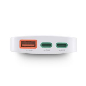 HAMA Бързо мини зарядно, 65W, 2x USB-C, 1x USB-A, PD, плоско, бяло